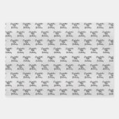 誕生日銀金属名エレガント ラッピングペーパーシート (正面)