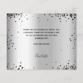 誕生日銀黒写真サンキューカード (裏面)