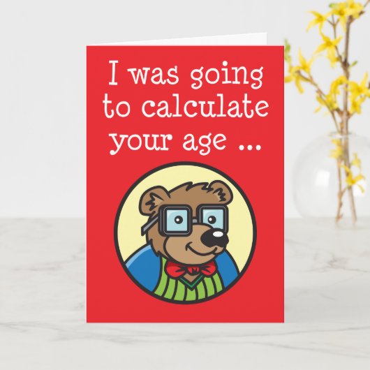 誕生日長数計算おもしろい カード (黄色い花)