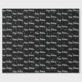 誕生日雨粒オンブラック ラッピングペーパー (フラット)