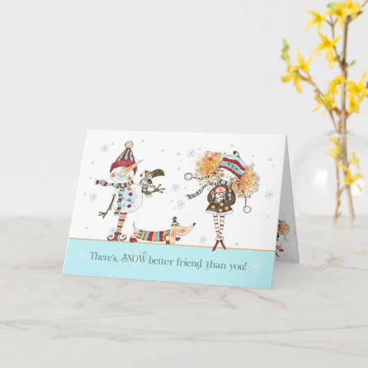 誕生日雪よりよい友人 カード (黄色い花)