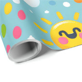 誕生日雲雨紙吹雪笑顔の太陽 ラッピングペーパー (ロールコーナー)