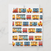 誕生日電車感謝カード サンキューカード (裏面)