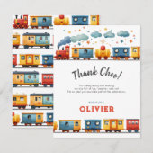 誕生日電車感謝カード サンキューカード (正面/裏面)