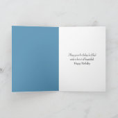 誕生日青ファンシーファンタジー花 カード (内部)