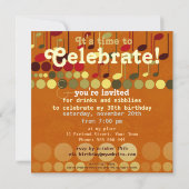 誕生日音楽おもしろい招待状 招待状 (裏面)