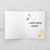 誕生日音楽ノート折り畳みグリーティングカード カード (内部)