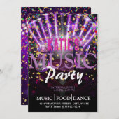 誕生日音楽パーティー カスタム 招待状 (正面/裏面)