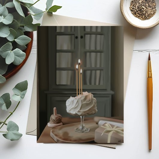 誕生日願い | ケーキ絵を描誕生日カード