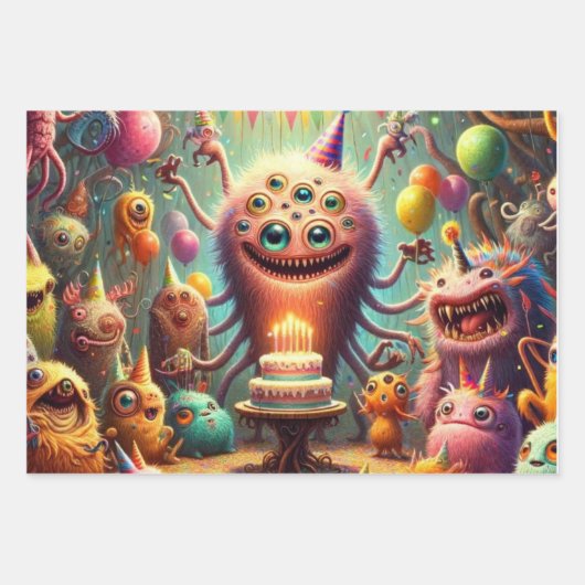 誕生日風変わりパーティー ラッピングペーパーシート (正面3)