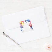 誕生日風船の水色 スクエアシール (封筒)