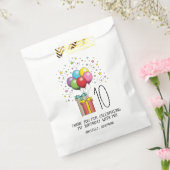 誕生日風船及び年齢と文字を有するプレゼント フェイバーバッグ (封をした状態)