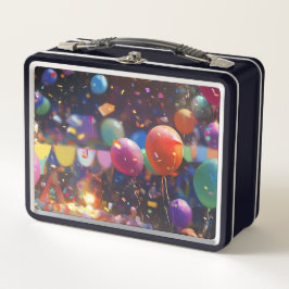 誕生日風船食品箱 メタルランチボックス