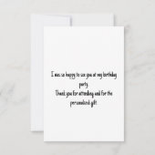 誕生日風船 かわいい モルモット 紫のバナー サンキューカード (裏面)