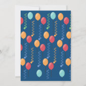 誕生日風船 子供の誕生日パーティー招待状 招待状 (裏面)