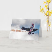 誕生日飛んでいるカード カード (黄色い花)