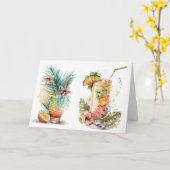 誕生日飲料 カード (黄色い花)