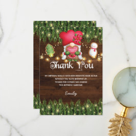 誕生日飾Cookieのパーティーサンキューカード サンキューカード