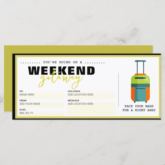 誕生日驚きの旅行ギフト券 (正面/裏面)