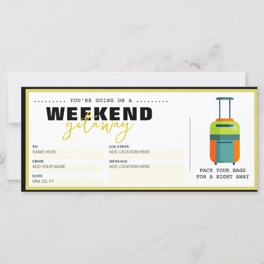 誕生日驚きの旅行ギフト券 (正面)