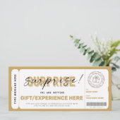 誕生日驚きの贈り物チケット証明書テンプレート (スタンド正面)