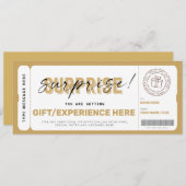 誕生日驚きの贈り物チケット証明書テンプレート (正面/裏面)