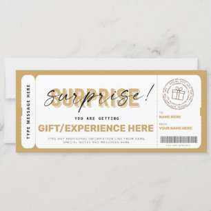 誕生日驚きの贈り物チケット証明書テンプレート