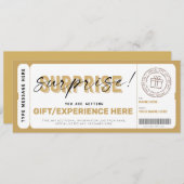 誕生日驚きの贈り物チケット証明書テンプレート 招待状 (正面/裏面)