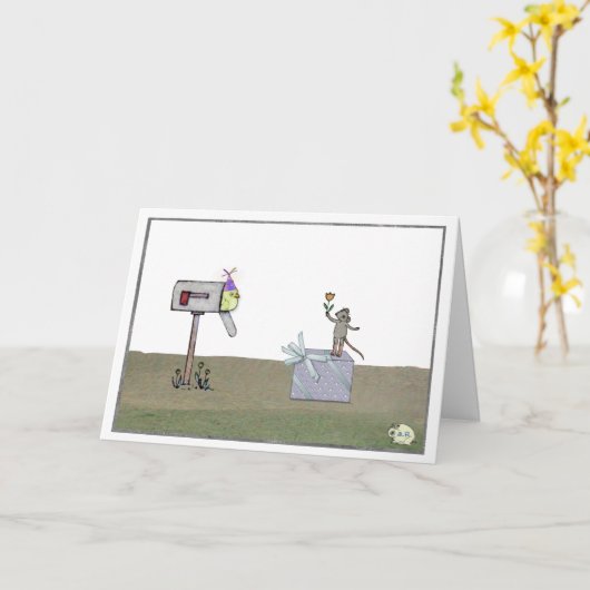 誕生日驚き カード (黄色い花)