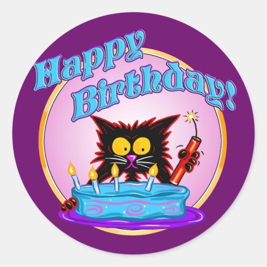 誕生日驚き ラウンドシール (正面)