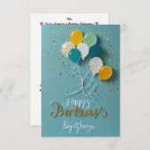 誕生日高品質招待状!RSVPカード 出欠カード (正面/裏面)