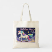 誕生日魔法お洒落ユニコーントートバッグ虹 トートバッグ (裏面)