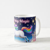 誕生日魔法お洒落ユニコーン茶マグカップ コーヒーマグカップ (正面右)