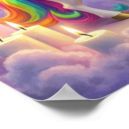 誕生日魔法ポスタお洒落ーunicorn kidsパーティー ポスター (角)