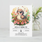  誕生日魔法鳥招待状 編集可能  招待状 (スタンド正面)