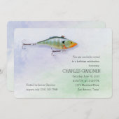 誕生日魚釣りテーマル 招待状 (正面/裏面)