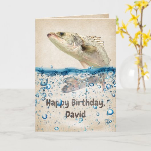 誕生日魚 カード (黄色い花)