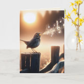 誕生日鳥の歌 カード (黄色い花)