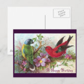 誕生日鳥1800年代 ポストカード (正面/裏面)