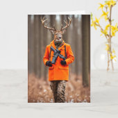 誕生日鹿猟銃つきライフル カード (黄色い花)