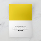 誕生日黄色の犯罪テープとパトカー カード (内部)