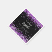 誕生日黒紫色の名前 スタンダードカクテルナプキン (角)