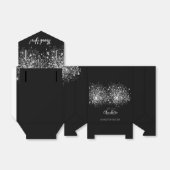 誕生日黒銀グリッターホワイトモノグラム フェイバーボックス (折り畳みなし)