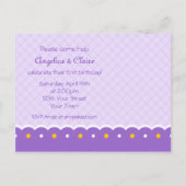 誕生日1回目のツインプレス招待状はがき インビテーションポストカード (裏面)