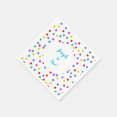 誕生日1回目のテンプレートカラフル紙吹雪 スタンダードカクテルナプキン (角)