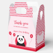 誕生日1回目のパンダレッドピンクパーティー フェイバーボックス (オープン)
