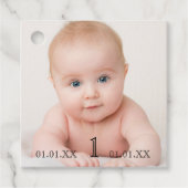 誕生日1回目のパーティーベビー写真感謝していyoy フェイバータグ (正面)