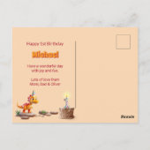 誕生日1回目のビッグナンバー写真 | ドラゴンリトルディノ ポストカード (裏面)