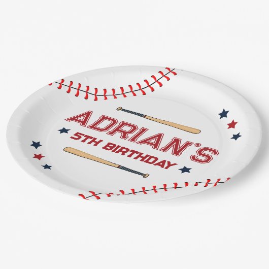 誕生日1回目の野球 ペーパープレート (アングル)