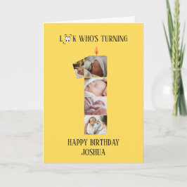 誕生日1枚目のフォトカード カード